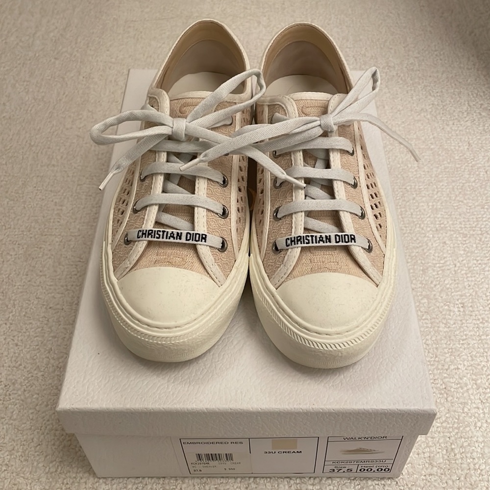 Christian Dior Walk’N’Dior low top embroidered sneakers (size 37.5/7.5) - Picture 2 of 10